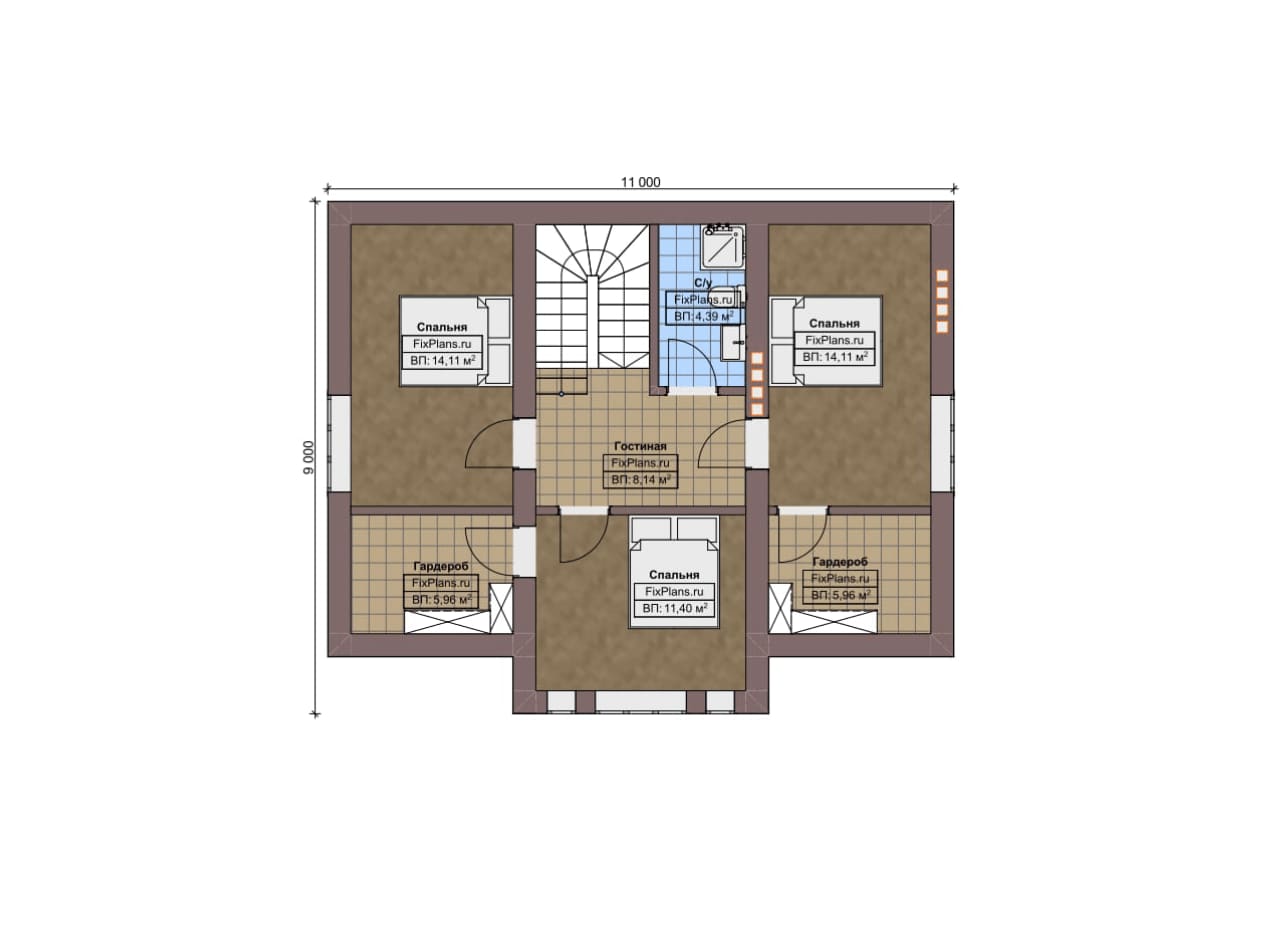 План мансардного этажа — проект F-3833