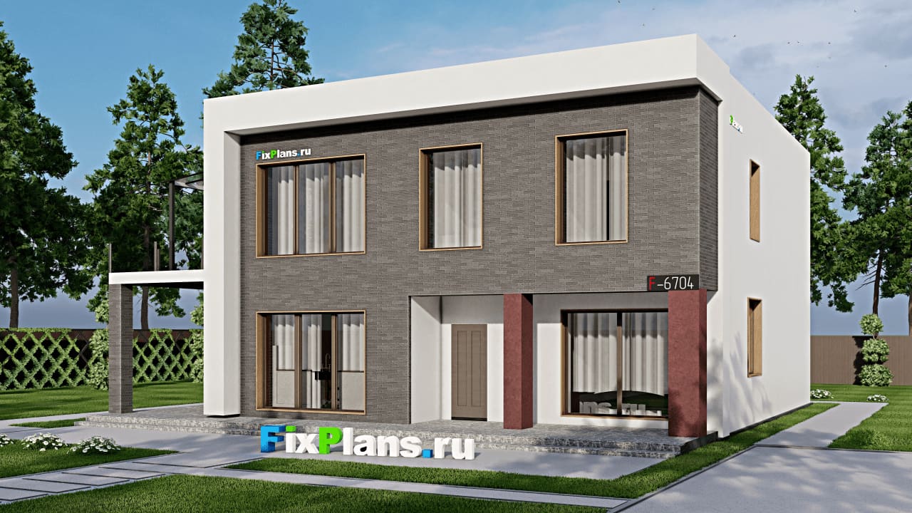 Двухэтажный дом F-6704 — фасад