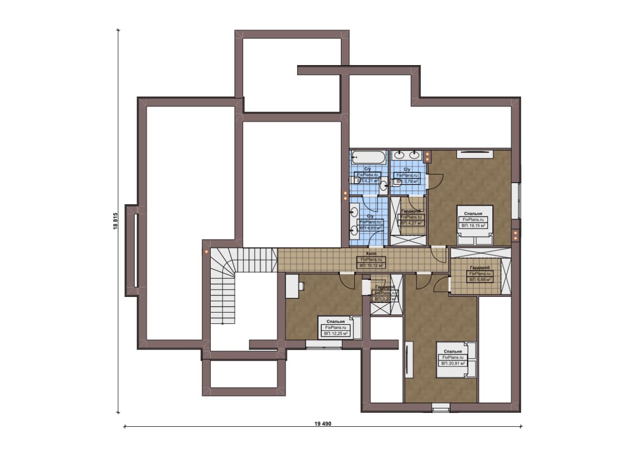 План мансардного этажа — проект F-16928